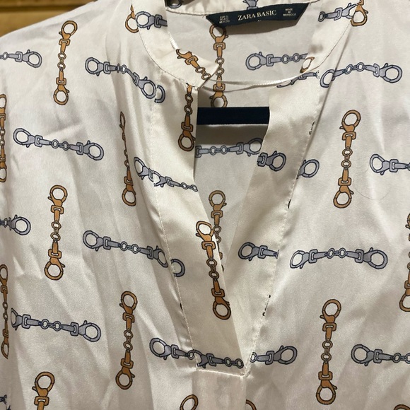 Zara Basic print blouse size S - Picture 2 of 7